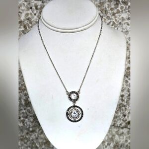Vintage NY Signed double Halo Necklace